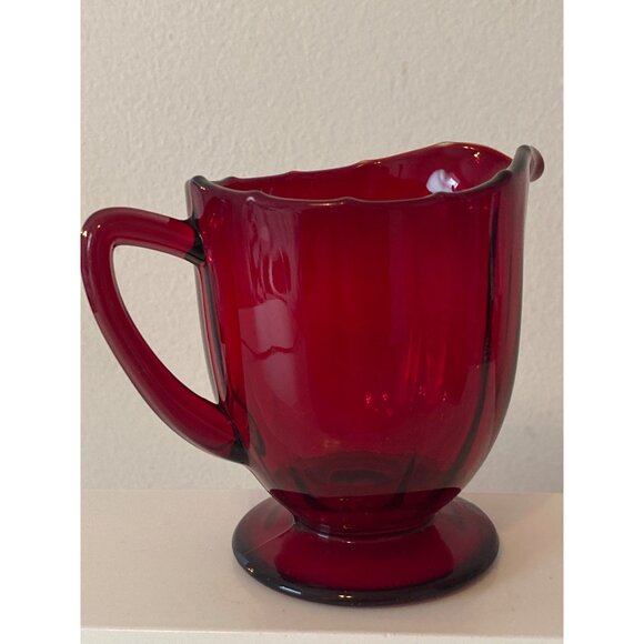 Creamer Handle Glass Ruby Red 3.5 x 4.5 in Replacement Vintage - Picture 6 of 11